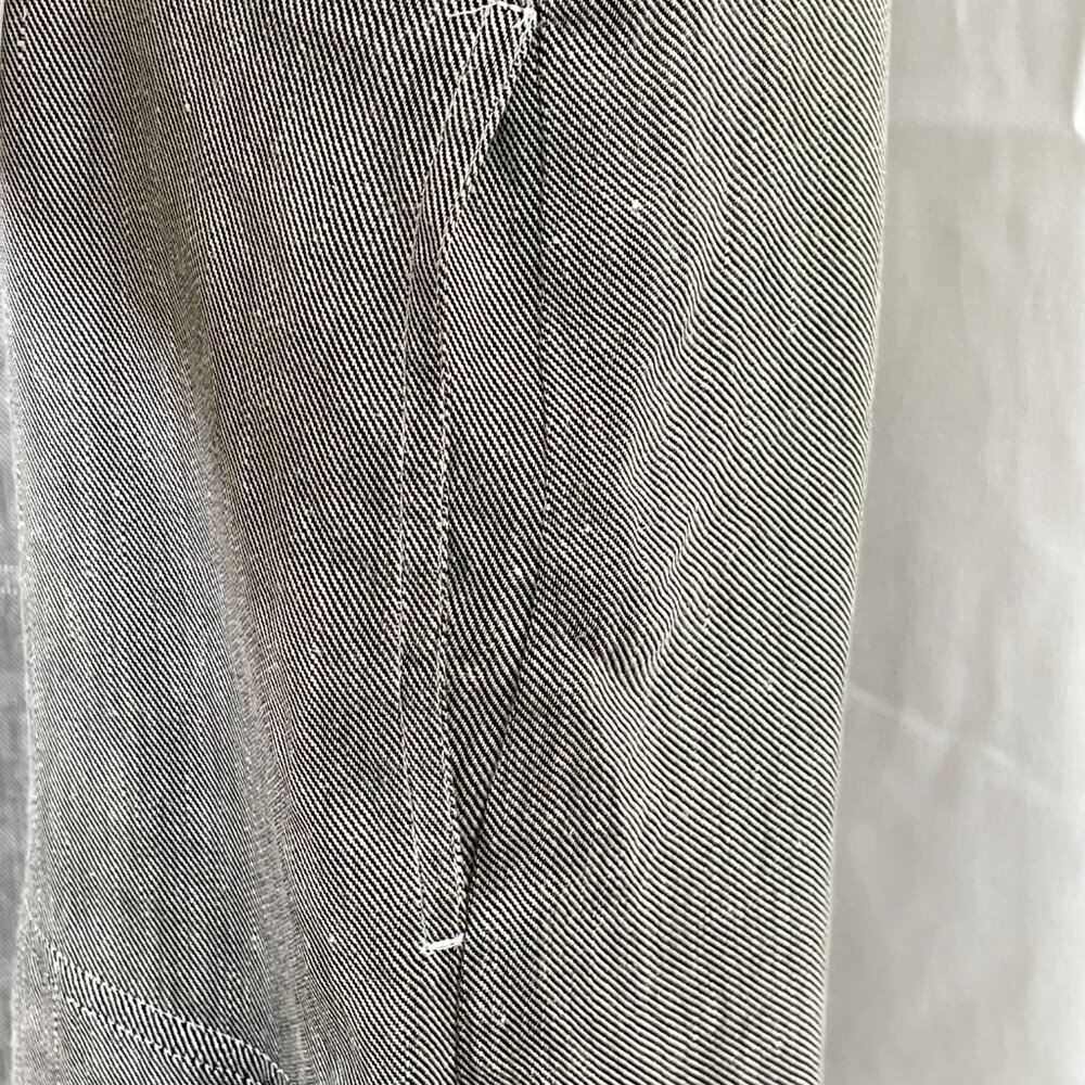 Theory Linen Shift Midi Dress Gray Structured Minimalist L Lined - Picture 11 of 13